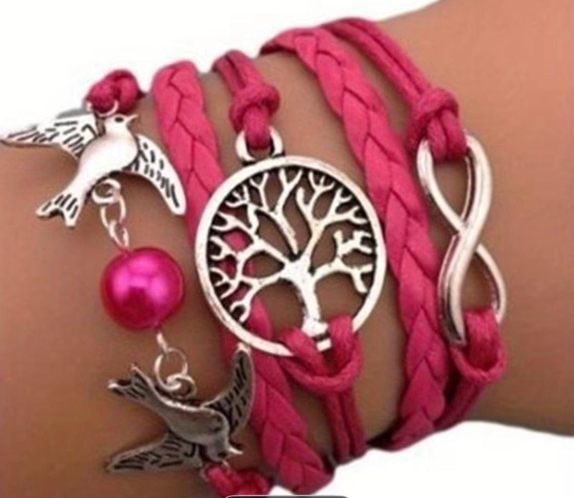 European and American Fashion Jewelry Owl Heart Number 8 Braided Bracelet