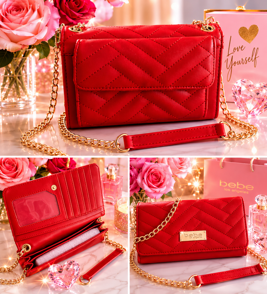 β¨β€οΈ New Arrival Alert! β€οΈβ¨
LIMITED EDITION:
Meet your new favorite statement bag! This gorgeous red quilted crossbody combines style, elegance, and convenience all in one. Featuring luxurious gold-tone hardware, multiple compartments.