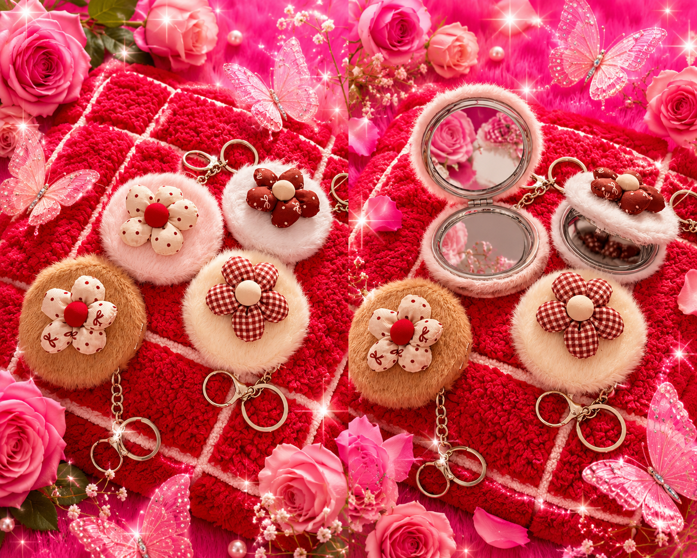 πΈβ¨ NEW ARRIVALS ALERT! β¨πΈ
Cute, fluffy, and absolutely irresistible! π These adorable flower compact mirrors are the perfect accessory for your purse, backpack, keys, or gift basket! π·π¦
πΈ Soft furry design
πΈ Convenient compact mirror inside πΊ