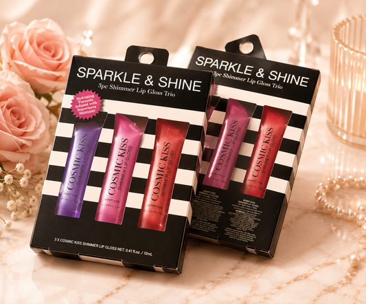 (lip glosses)SHIMMER LIP GLOSS ( Grape kiss,Candy Kiss,Berry kiss)$6.00 EACH
